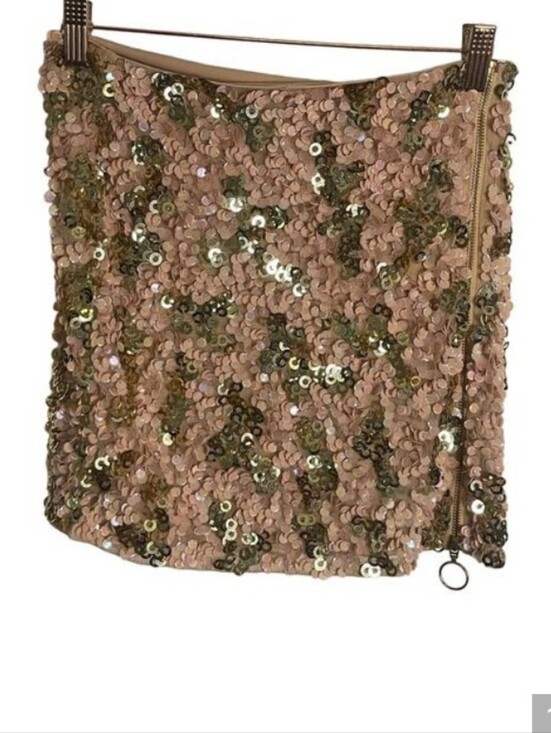 REVOLVE Dresses & Skirts - Revolve Sample Pencil Bling Party Sequin Mini Skirt Pink and Gold Size Small